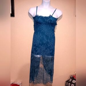 Urban Outfitters Blue Casual Dress Lace Size M